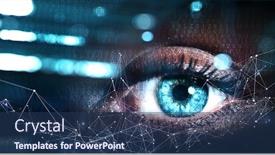  Presentation with process - Amazing presentation theme having close-up-of-woman-eye backdrop and a ocean colored foreground