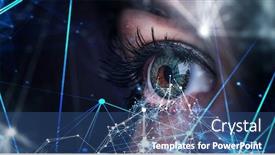  Presentation with scanning - Cool new slide set with close-up-of-woman-eye backdrop and a ocean colored foreground