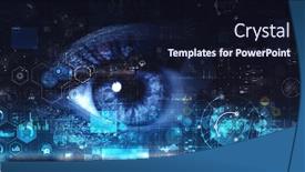  Presentation with process - Cool new PPT theme with close-up-of-woman-eye backdrop and a wine colored foreground