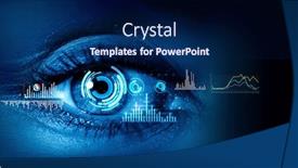  Presentation with process - Slide set having close-up-of-woman-eye background and a navy blue colored foreground