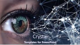  Presentation with process - Audience pleasing presentation theme consisting of close-up-of-woman-eye backdrop and a ocean colored foreground