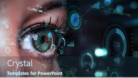  Presentation with process - Audience pleasing slides consisting of close-up-of-woman-eye backdrop and a navy blue colored foreground