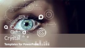  Presentation with process - Cool new PPT theme with close-up-of-woman-eye backdrop and a gray colored foreground