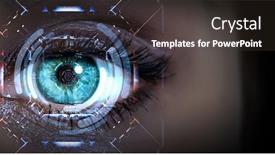  Presentation with scanning - Slide deck featuring close-up-of-woman-eye background and a dark gray colored foreground