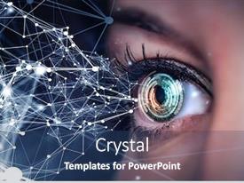 Iris Recognition Close Up Of Woman Eye PPT template 8 | CrystalGraphics