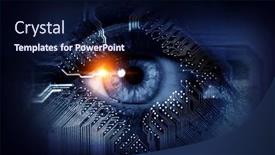  Presentation with process - Slides with close-up-of-woman-eye background and a navy blue colored foreground