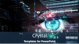  Presentation with scanning - Slide set having close-up-of-woman-eye background and a ocean colored foreground