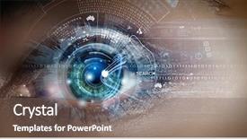  Presentation with eye - Presentation theme enhanced with close up of woman eye background and a gray colored foreground