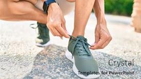  Presentation with sneakers - Colorful PPT layouts enhanced with close-up-of-woman-feet backdrop and a light gray colored foreground