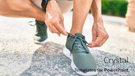  Presentation with feet - Presentation featuring close-up-of-woman-feet background and a light blue colored foreground