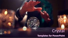  Presentation with fortune teller - Slide deck enhanced with close-up-of-woman-fortune background and a wine colored foreground