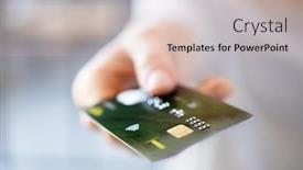  Presentation with electronic card - Amazing presentation theme having close-up-of-woman-hand backdrop and a lemonade colored foreground