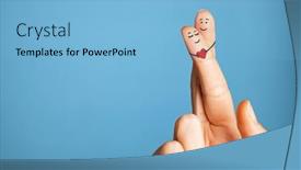  Presentation with show - Colorful PPT theme enhanced with close-up-of-woman-hand backdrop and a light blue colored foreground