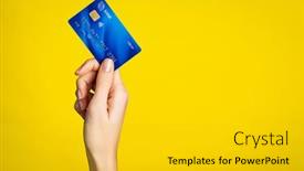  Presentation with creditcard - Amazing presentation having close-up-of-woman-hand backdrop and a gold colored foreground