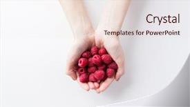  Presentation with healthy eating food photography - Presentation design having close up of woman hand background and a lemonade colored foreground