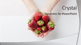  Presentation with healthy eating food photography - Beautiful slide set featuring close up of woman hand backdrop and a lemonade colored foreground