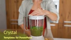  Presentation with smoothies - Beautiful slides featuring close-up-of-woman-hands backdrop and a tawny brown colored foreground