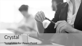  Presentation with hands holding - Cool new presentation theme with close-up-of-woman-hands backdrop and a light gray colored foreground