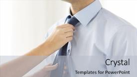  Presentation with home care - Presentation design enhanced with close up of woman helping background and a light gray colored foreground