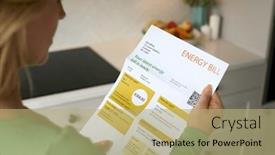  Presentation with energy crisis - PPT theme having close-up-of-woman-opening background and a mint green colored foreground