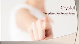  Presentation with finger - Amazing presentation theme having close up of woman pointing backdrop and a lemonade colored foreground