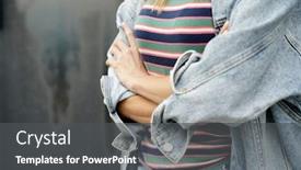  Presentation with urban - Presentation theme enhanced with close-up-of-woman-s background and a dark gray colored foreground