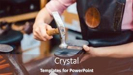  Presentation with shoes - Cool new theme with close-up-of-woman-shoemaker backdrop and a tawny brown colored foreground