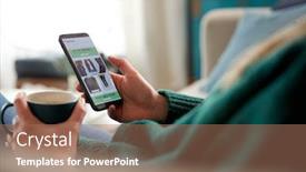  Presentation with online app - Colorful slide set enhanced with close-up-of-woman-shopping backdrop and a coral colored foreground