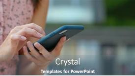  Presentation with mobile use - Slides having close-up-of-woman-use background and a gray colored foreground