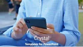  Presentation with smart city - Presentation with close-up-of-woman-use background and a ocean colored foreground