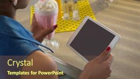  Presentation with milkshake - Audience pleasing presentation consisting of close-up-of-woman-using backdrop and a tawny brown colored foreground