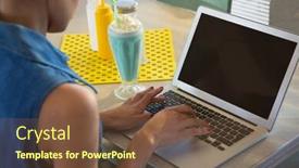  Presentation with milkshake - Presentation theme with close-up-of-woman-using background and a tawny brown colored foreground