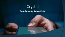  Presentation with biometrics - Presentation theme with close-up-of-woman-using background and a navy blue colored foreground