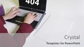  Presentation with laptop - PPT layouts featuring close-up-of-woman-using background and a white colored foreground