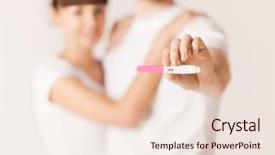  Presentation with pregnancy - Slide deck with close up of woman and man hands with pregnancy test background and a lemonade colored foreground