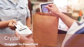  Presentation with credit card - Presentation consisting of close-up-of-woman background and a coral colored foreground