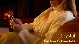  Presentation with lounge - Theme with close-up-of-woman background and a tawny brown colored foreground