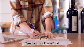  Presentation with winery - PPT theme with close-up-of-woman background and a coral colored foreground