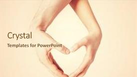  Presentation with hands heart - Slides consisting of close-up-of-woman background and a cream colored foreground
