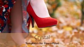  Presentation with autumn leaves - Beautiful PPT layouts featuring close-up-of-women-s backdrop and a coral colored foreground
