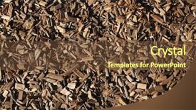  Presentation with wood chips - PPT theme featuring close-up of wood chips background and a tawny brown colored foreground