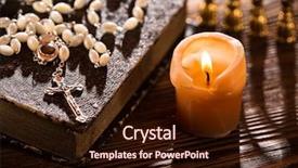  Presentation with christianity - Colorful slide set enhanced with close-up of wooden christian backdrop and a wine colored foreground