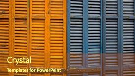  Presentation with wooden - Presentation theme consisting of close-up of wooden shutters background and a tawny brown colored foreground