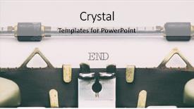  Presentation with end - Theme with close-up of word end background and a light gray colored foreground