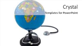  Presentation with world flags and globe - Presentation theme enhanced with close-up of world globe background and a  colored foreground