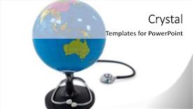  Presentation with globe - PPT theme consisting of close-up of world globe background and a  colored foreground