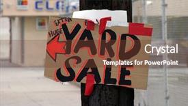  Presentation with yard sign - Colorful slides enhanced with close up of yard sale backdrop and a tawny brown colored foreground