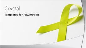  Presentation with healthcare - Slides with close-up-of-yellow-ribbon background and a white colored foreground