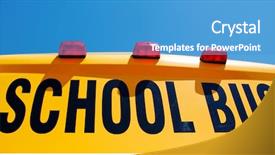  Presentation with school bus - Cool new presentation with up of yellow school bus backdrop and a teal colored foreground