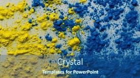  Presentation with holi festival - Slide deck consisting of close-up-of-yellow background and a ocean colored foreground